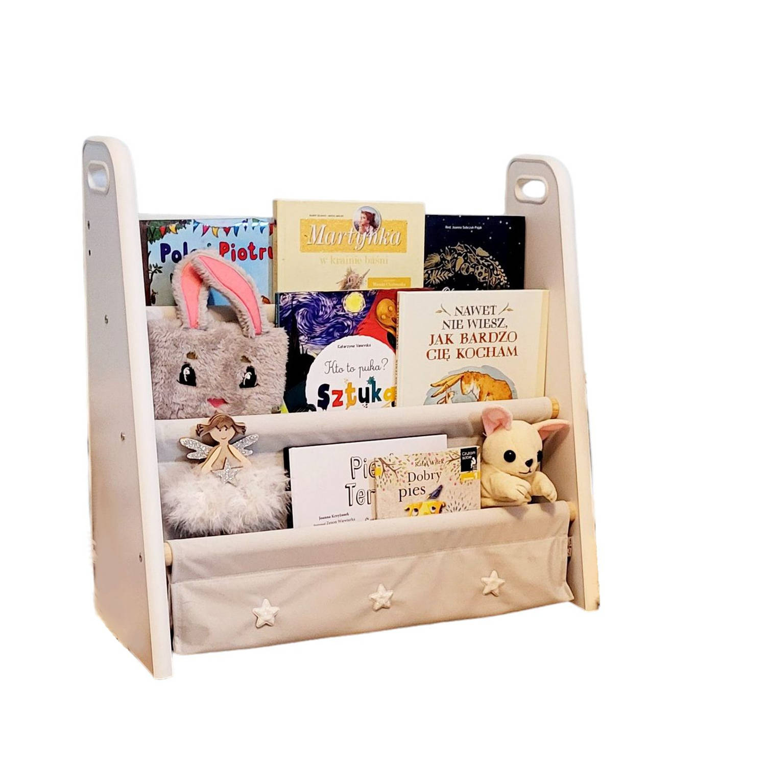 LoveGifts Handgemaakte Montessori Boekenkast Kinderkamer Speelgoed Opbergrek 60 x 25 x 58 cm Grijs