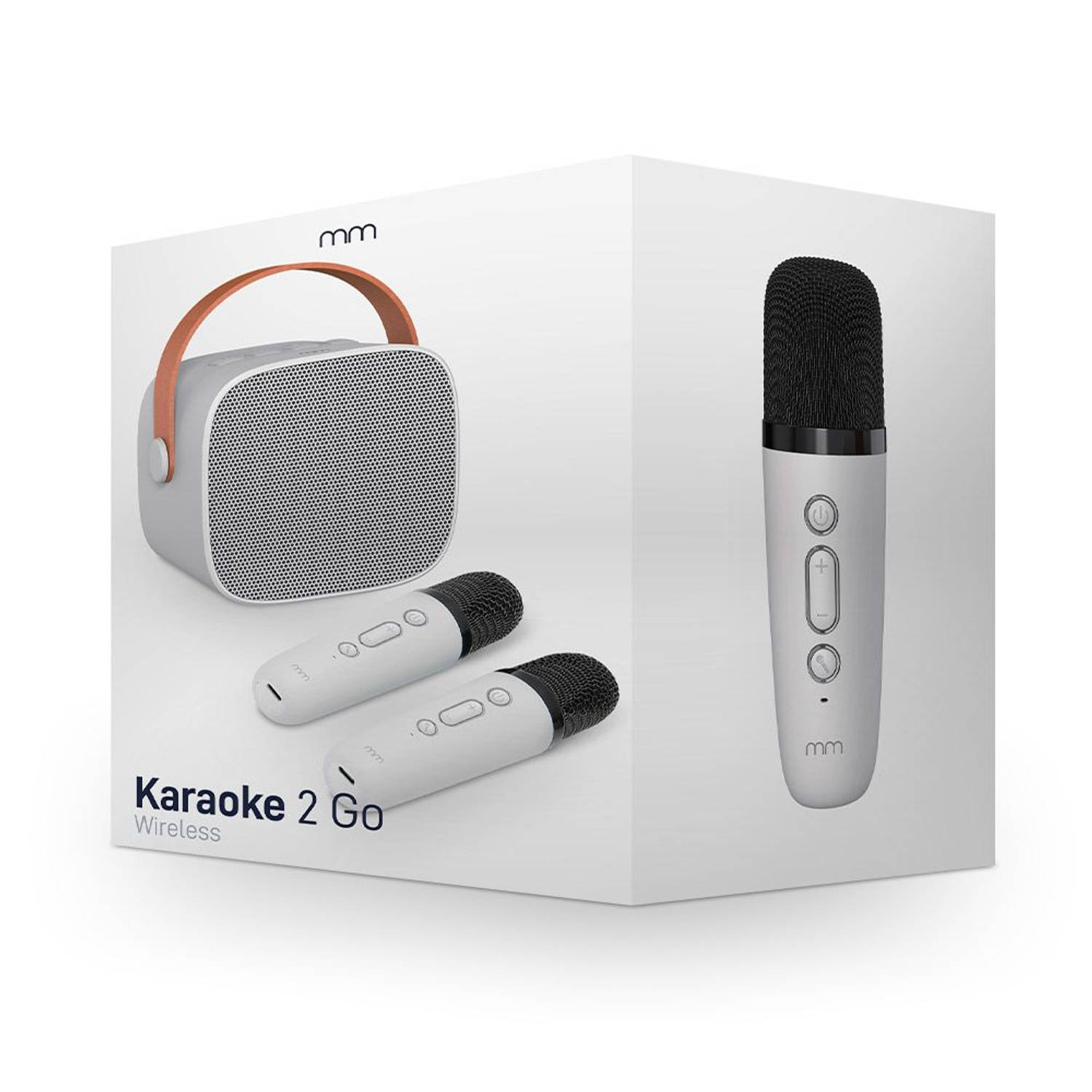 Karaoke 2 Go Zing overal waar je wilt Incl. 2 draadloze microfoons 8,5 x 7,5 x 6,5 cm Speaker Karaok