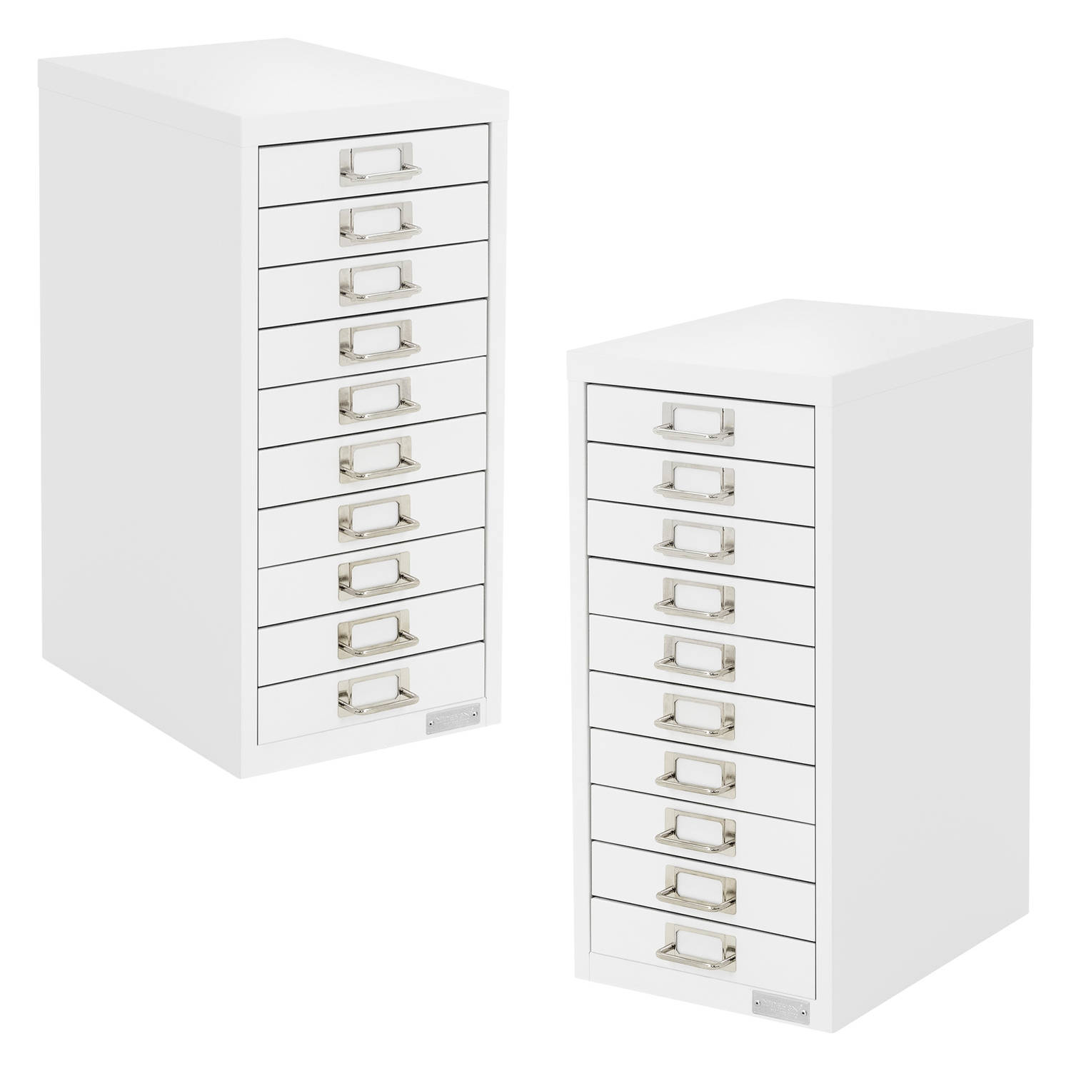 ML-Design set van 2 archiefkasten met 10 laden 28x38x60cm, wit, metalen ladekast DIN A4, kantoorkast