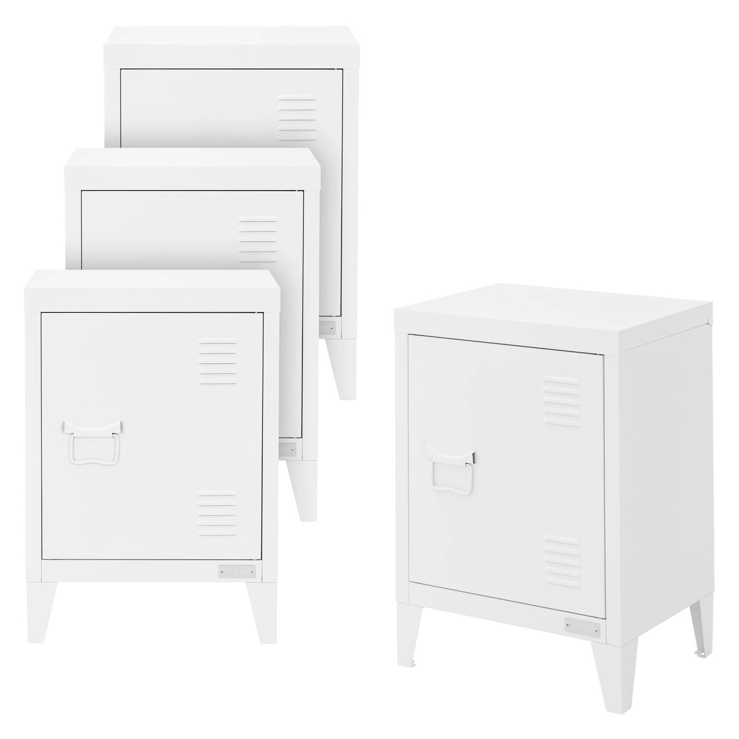 ML-Design set van 4 archiefkasten, 40x30x57,5 cm, wit, gemaakt van staal, vrijstaande kantoorkast me