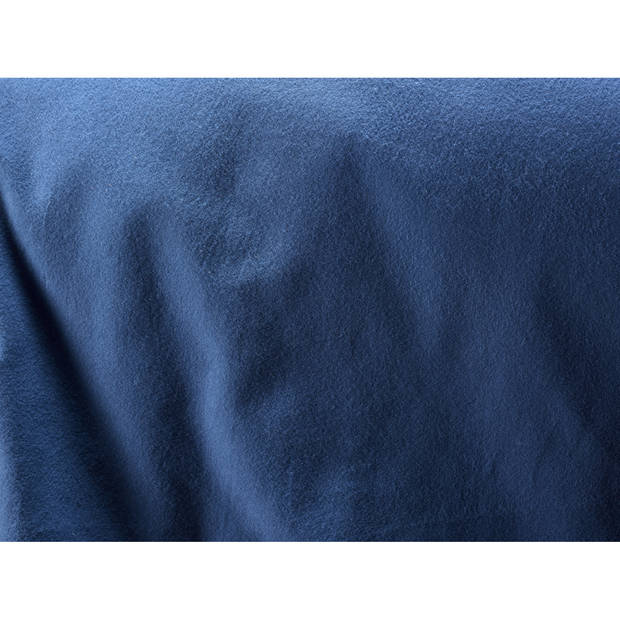 De Witte Lietaer Dekbedovertrek Laura Blue Indigo - Eenpersoons - 140 x 200/220 cm - Katoen Flanel