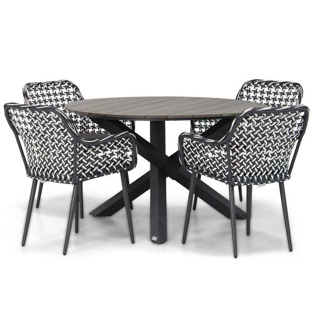 Domani Furniture Emory/Ancona 125 cm rond dining tuinset 5-delig