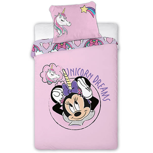 Disney Minnie Mouse Dekbedovertrek Unicorn Dreams - Eenpersoons - 140 x 200 cm - Katoen