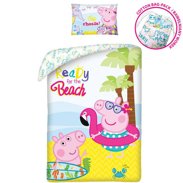 Peppa Pig Dekbedovertrek Ready for the Beach - Eenpersoons - 140 x 200 cm - Katoen