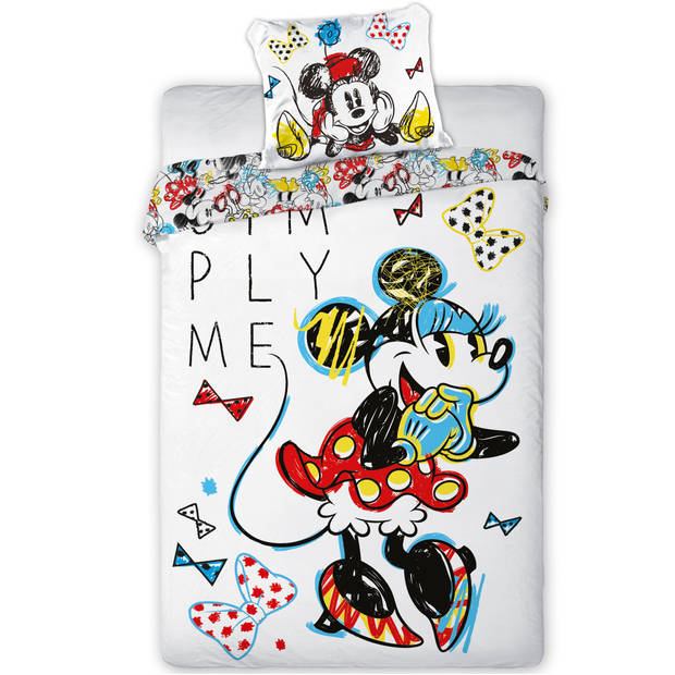 Disney Minnie Mouse Simply Me - Dekbedovertrek - Eenpersoons - 140 x 200 cm - Wit
