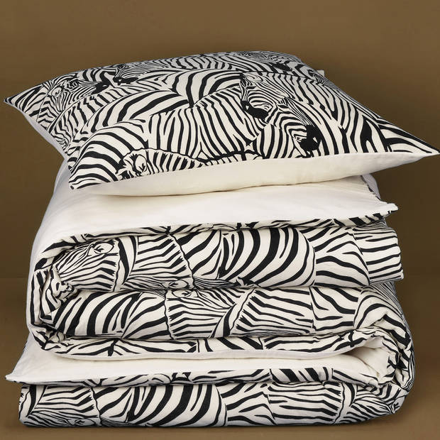 De Witte Lietaer Dekbedovertrek Zebra Cream - Eenpersoons - 140 x 200/220 cm - Katoen Flanel