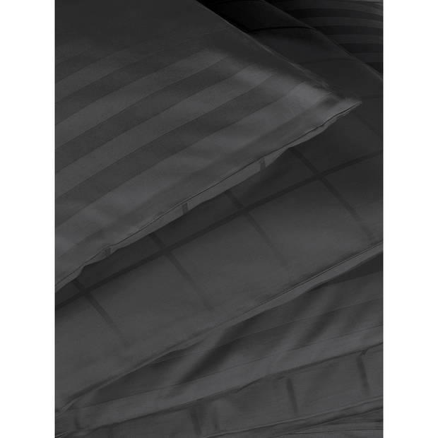 De Witte Lietaer Dekbedovertrek Katoen Satijn Zygo - Eenpersoons - 140 x 220 cm - Zwart