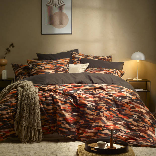 De Witte Lietaer Dekbedovertrek Rothko Orange Rust - Tweepersoons - 200 x 200/220 cm - Katoen Flanel