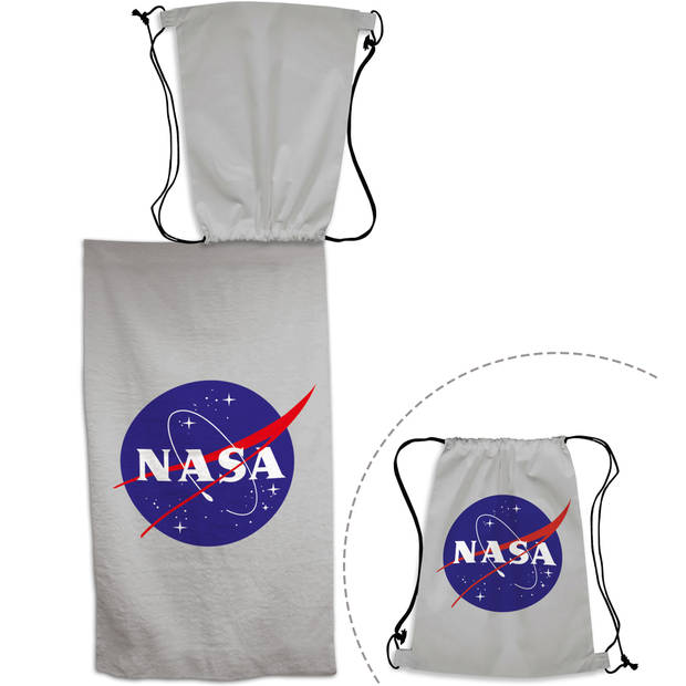 NASA 2-in-1 Strandlaken + Gymbag - 70 x 140 cm + 43 x 32 cm - Polyester