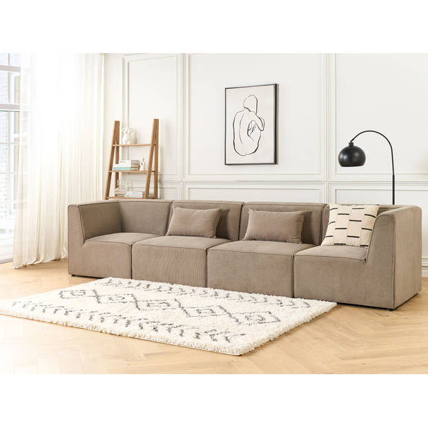 Beliani LEMVIG - Modulaire Sofa-Beige-Corduroy