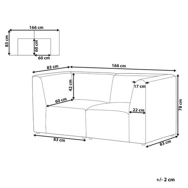 Beliani LEMVIG - Modulaire Sofa-Groen-Corduroy