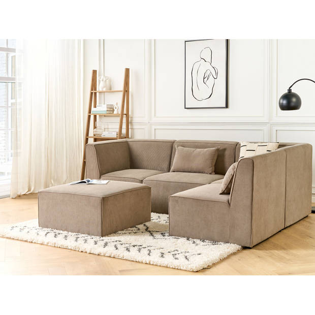 Beliani LEMVIG - Modulaire Sofa-Beige-Corduroy