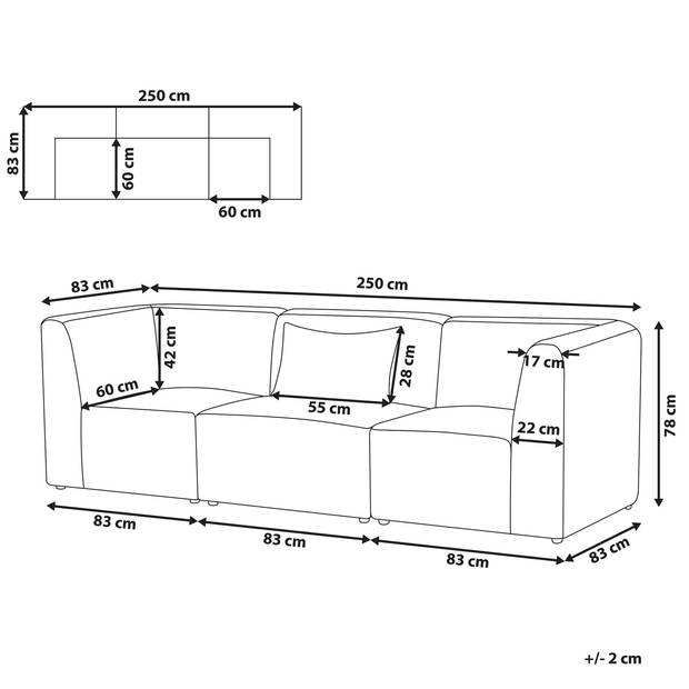 Beliani LEMVIG - Modulaire Sofa-Groen-Corduroy