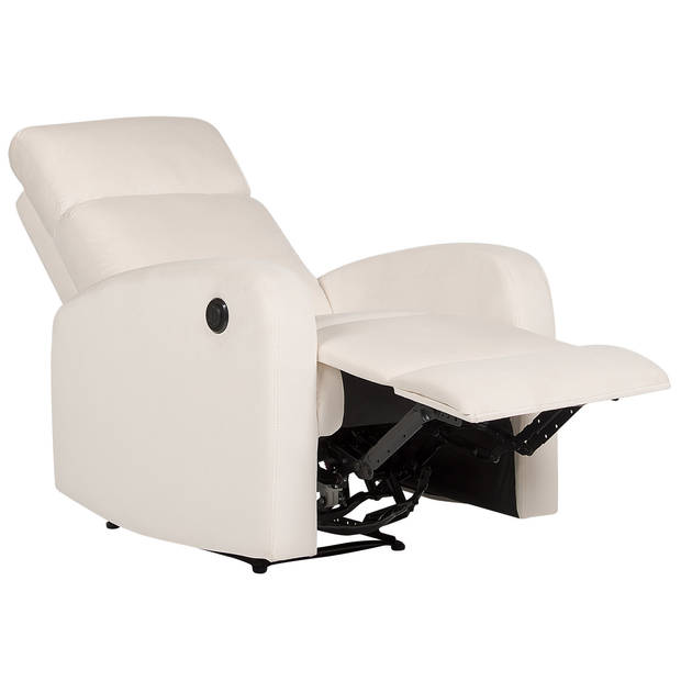 Beliani VERDAL - TV-fauteuil-Wit-Fluweel