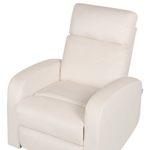 Beliani VERDAL - TV-fauteuil-Wit-Fluweel