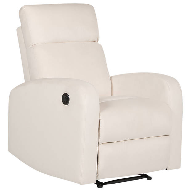 Beliani VERDAL - TV-fauteuil-Wit-Fluweel