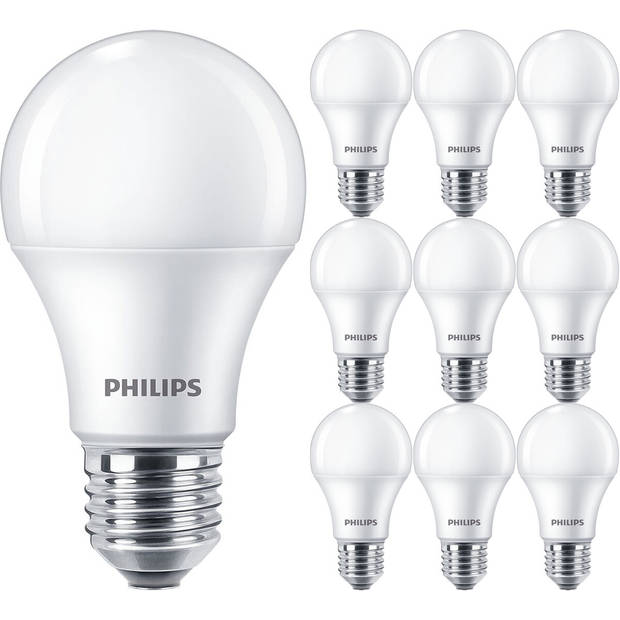 PHILIPS - LED Lamp E27 10 Pack - Corepro LEDbulb E27 Peer Mat 10W 1055lm - 865 Helder/Koud Wit 6500K Vervangt 75W