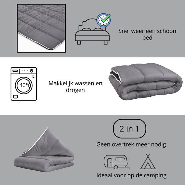Sleeps Lazy Dekbed zonder overtrek Antraciet/Zwart Lits-Jumeaux 240x200cm - Anti Allergie Dekbed