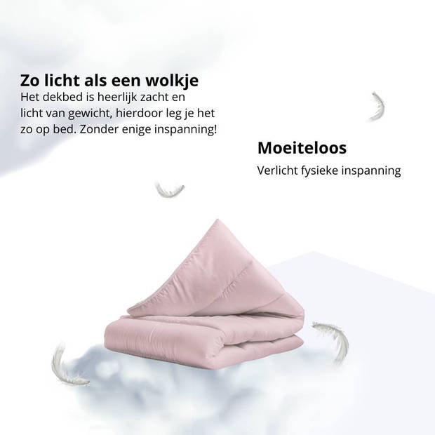 Sleeps Lazy Dekbed zonder overtrek Roze / Crème Lits-Jumeaux 240x200cm - Anti Allergie Dekbed