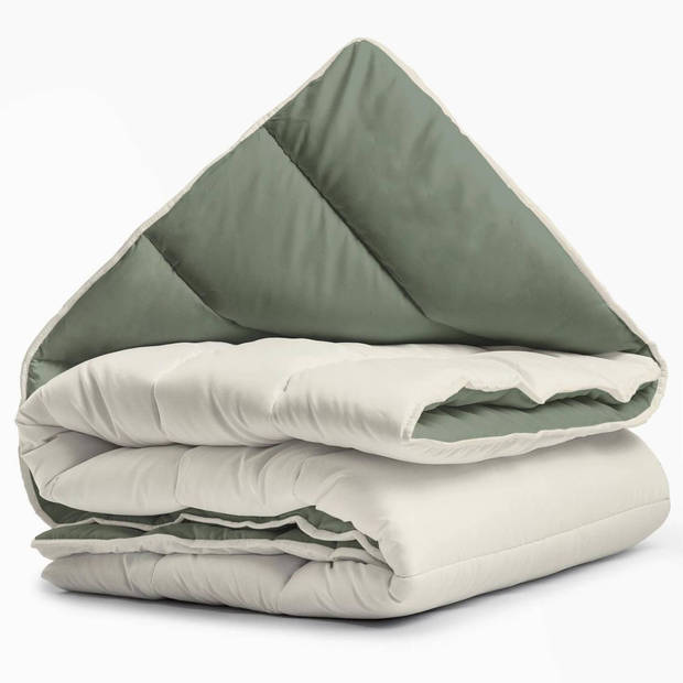 Sleeps Lazy Dekbed zonder overtrek Groen / Crème Lits-Jumeaux 240x200cm - Anti Allergie Dekbed