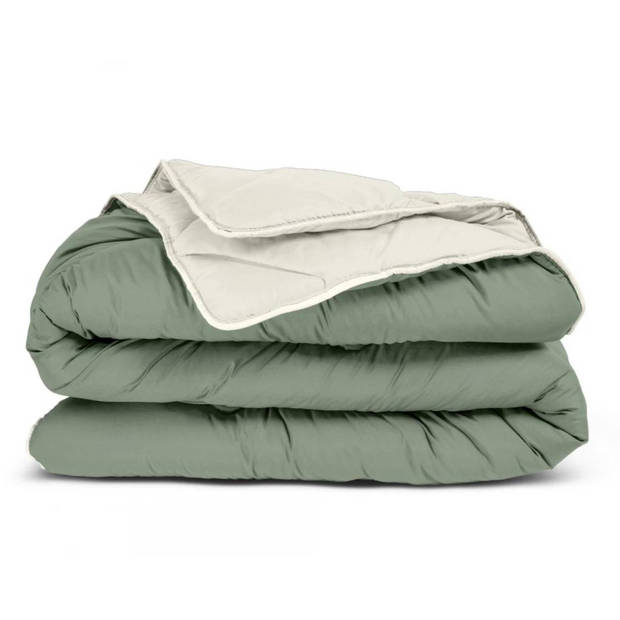 Sleeps Lazy Dekbed zonder overtrek Groen / Crème Eenpersoons 140x200cm - Anti Allergie Dekbed