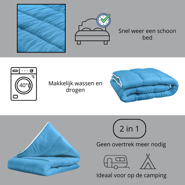 Sleeps Lazy Dekbed zonder overtrek Blauw Tweepersoons 200x200cm