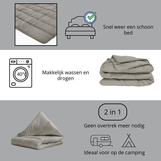 Sleeps Lazy Dekbed zonder overtrek Kaki Tweepersoons 200x200cm - Anti Allergie Dekbed