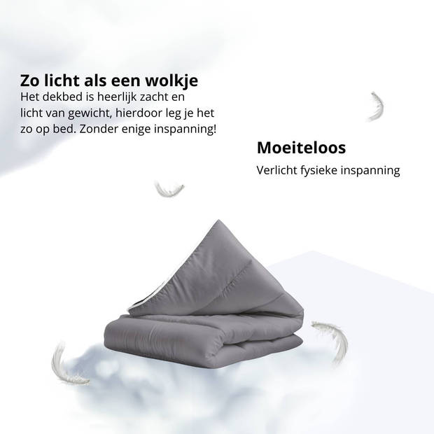 Sleeps Lazy Dekbed zonder overtrek Antraciet Lits-Jumeaux 240x200cm - Anti Allergie Dekbed