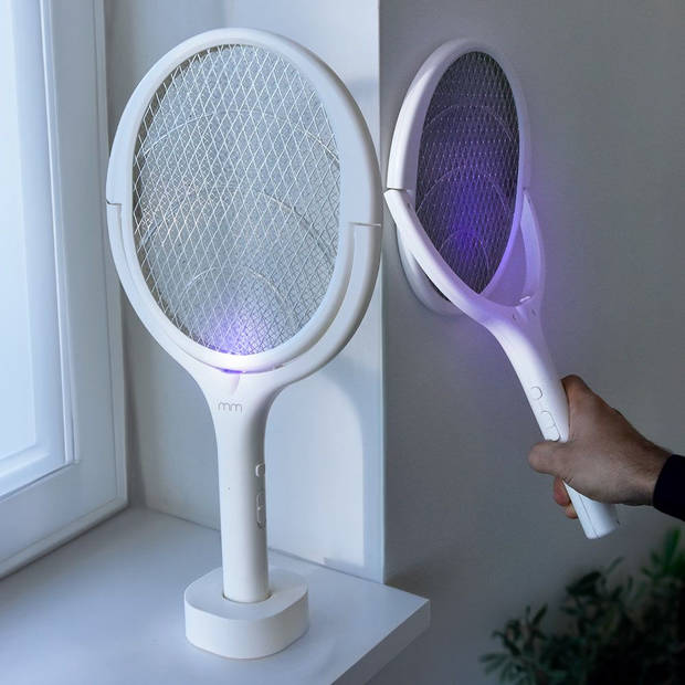 Elektrische Vliegenmepper - Electric Mosquito Swatter Wit