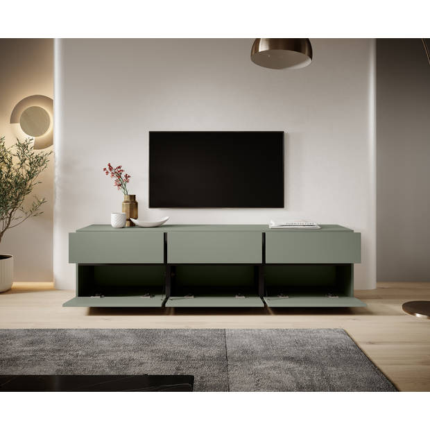 Meubella TV-Meubel Cainan - Groen - 180 cm