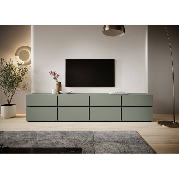 Meubella TV-Meubel Cainan - Groen - 225 cm