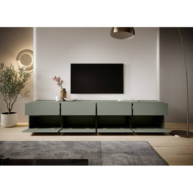 Meubella TV-Meubel Cainan - Groen - 225 cm