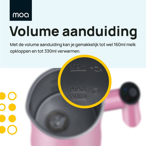 MOA Melkopschuimer - BPA vrij - Voor Opschuimen en Verwarmen - Roze - MF1P