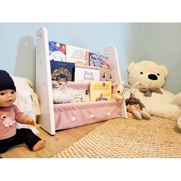 LoveGifts Handgemaakte Montessori Boekenkast Kinderkamer - Speelgoed Opbergrek - 60 x 25 x 58 cm Roze