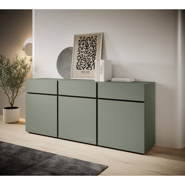 Meubella Dressoir Cainan - Groen - 180 cm