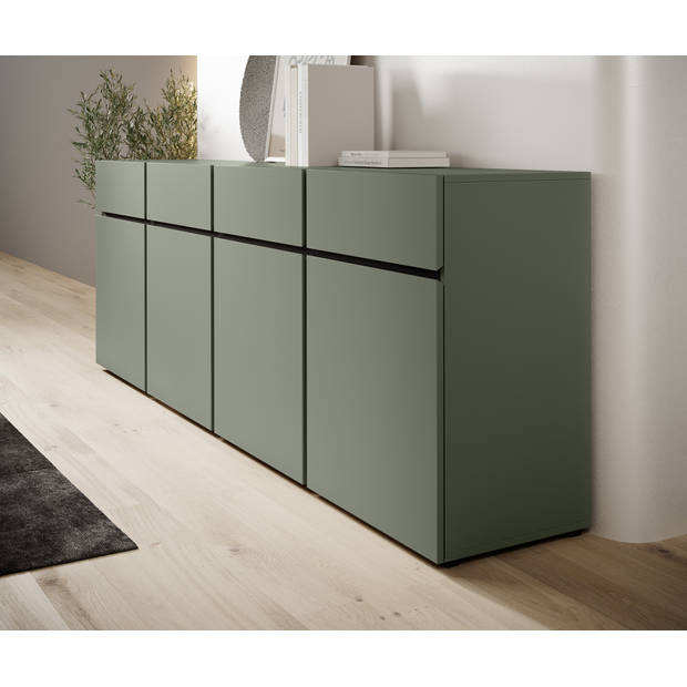 Meubella Dressoir Cainan - Groen - 225 cm