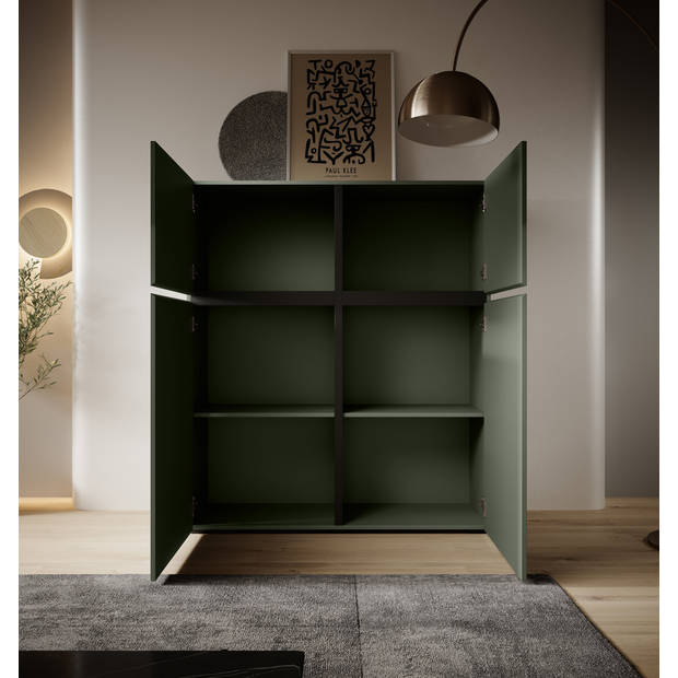 Meubella Dressoir Cainan - Groen - 119 cm - Hoog