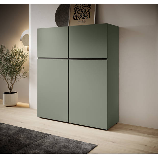 Meubella Dressoir Cainan - Groen - 119 cm - Hoog