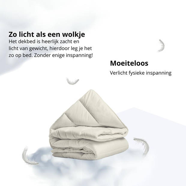 Sleeps Lazy Dekbed zonder overtrek Kaki / Crème Lits-Jumeaux 240x200cm - Anti Allergie Dekbed