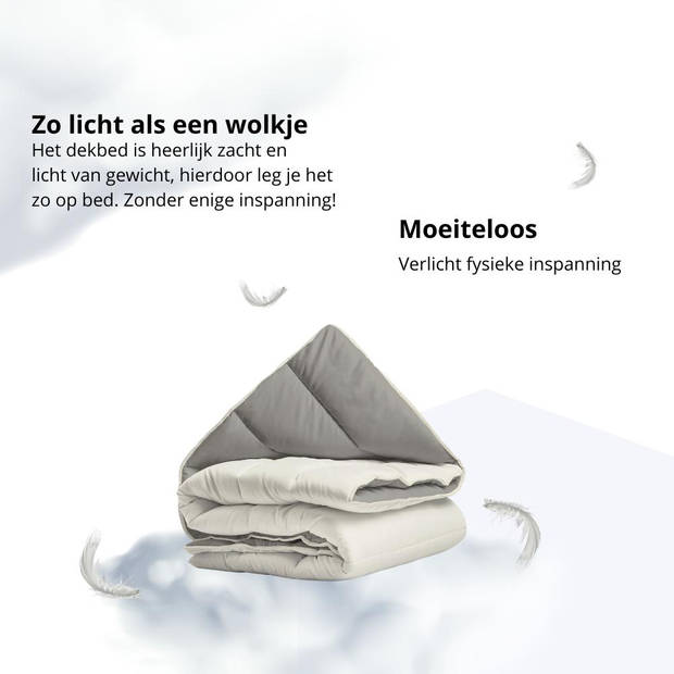 Sleeps Lazy Dekbed zonder overtrek Kaki / Crème Lits-Jumeaux 240x200cm - Anti Allergie Dekbed