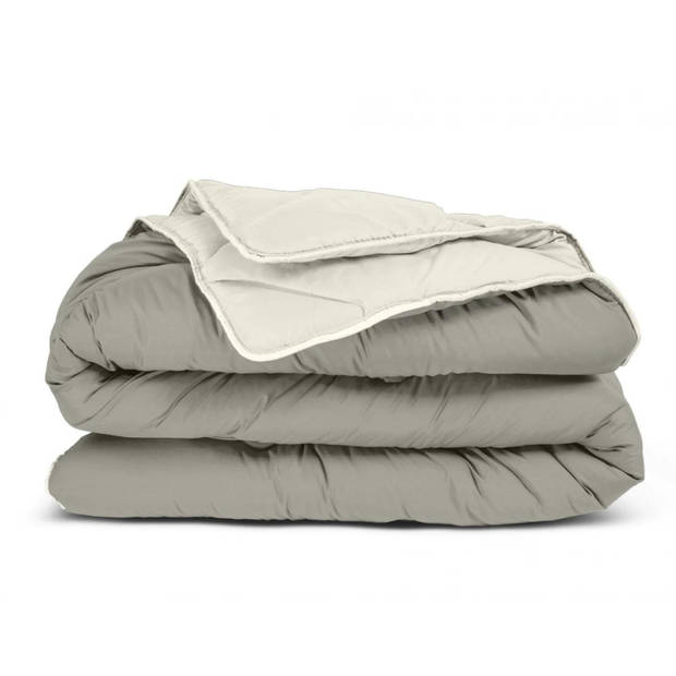 Sleeps Lazy Dekbed zonder overtrek Kaki / Crème Lits-Jumeaux 240x200cm - Anti Allergie Dekbed