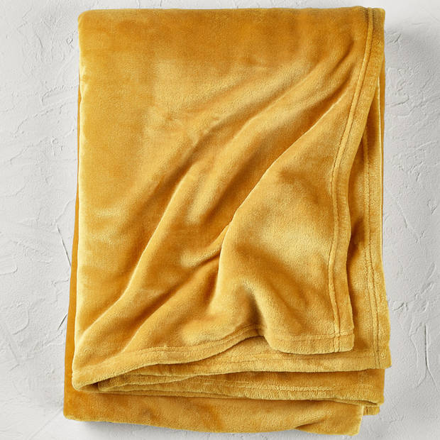 De Witte Lietaer Fleece deken Snuggly Golden Yellow - 150 x 200 cm - Geel