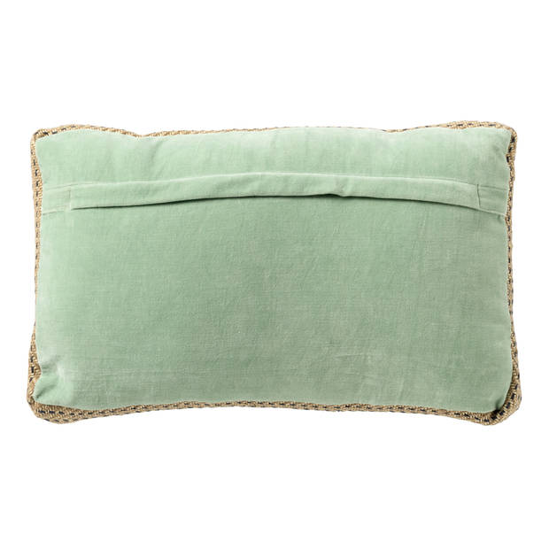 Dutch Decor - MANOE - Sierkussen 30x50 cm - effen kleur - met rand van jute - Cameo Green - licht groen