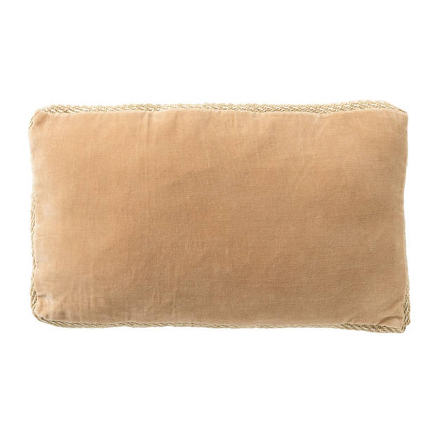 Dutch Decor - MANOE - Kussenhoes 30x50 cm - effen kleur - met rand van jute - Semolina - beige