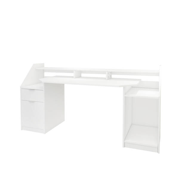 Bureau met lade 180x90 cm wit MDF ML-Design