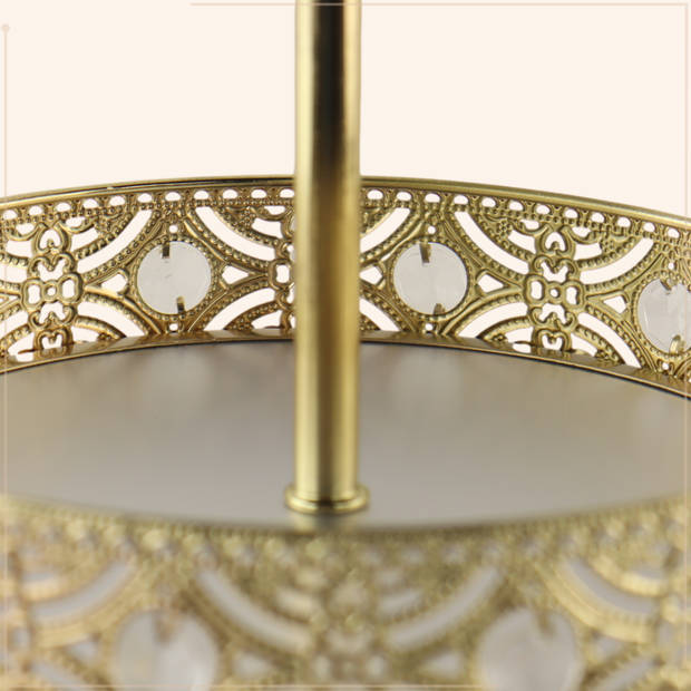 MISOU Etagere - 3 laags - Serveertoren - Goud - Ramadan - Suikerfeest Decoratie - 25x46.5x25cm - Metaal