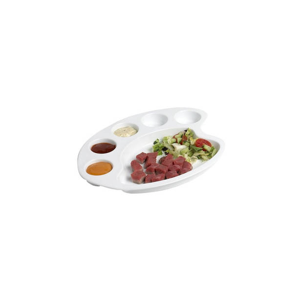 Cosy & Trendy Gourmetbord / Fonduebord - Schilderspalet - Wit - 30 x 24 cm