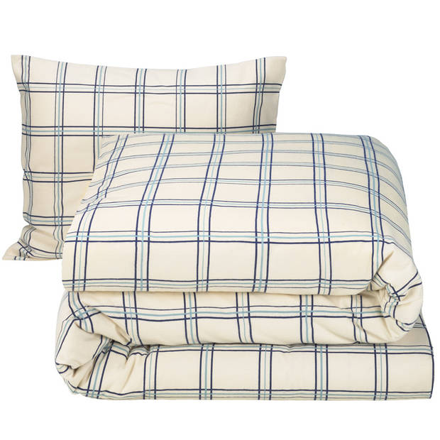 Moodit Dekbedovertrek Lipido Cream - Eenpersoons - 140 x 220 cm - Katoen Flanel