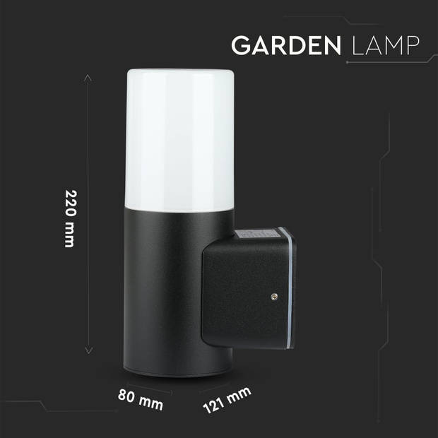 V-TAC VT-7616 GU10 Buitenverlichting - wandlamp - Mat Zwart - GU10 - IP54