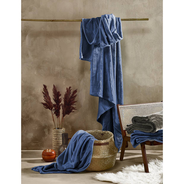De Witte Lietaer Fleece plaid Cosy - 150 x 200 cm - Blauw